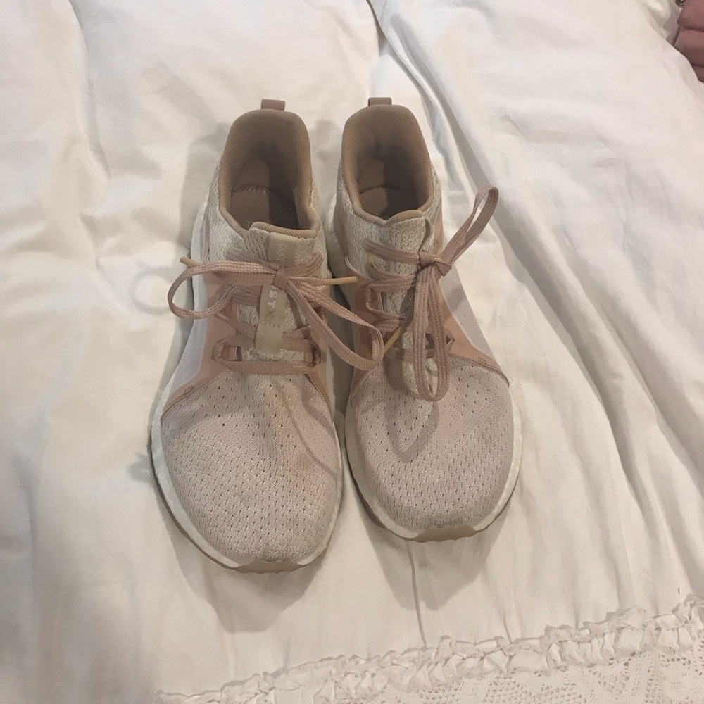 Pink Adidas PureBoost sneakers